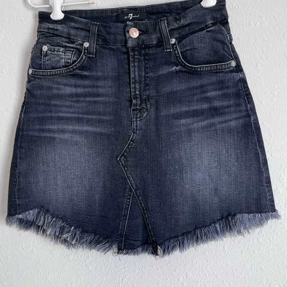 Denim Skirt Mini Dark Grey Faded Wash size 24 - Picture 1 of 5